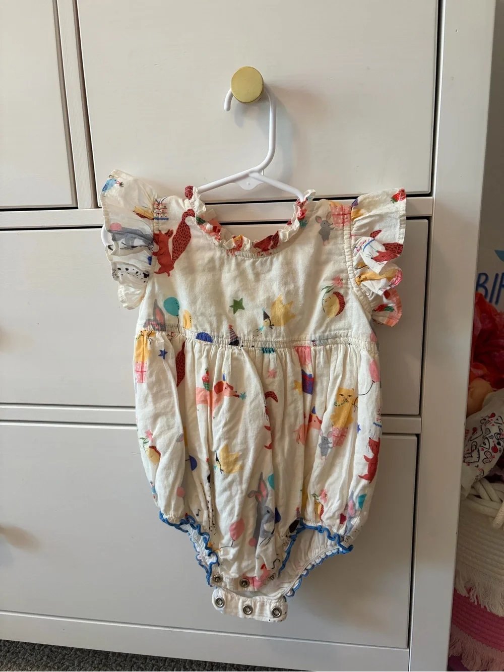 Pink Chicken Party Animal Cotton Romper 12-18 Months
